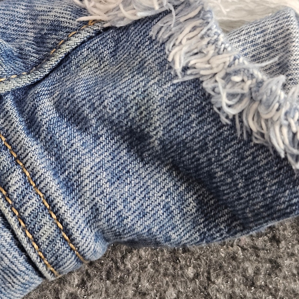 Levis 501 Jean Shorts Denim Womens 27 Light Wash Distressed Cut Off Beach Summer - Picture 5 of 11